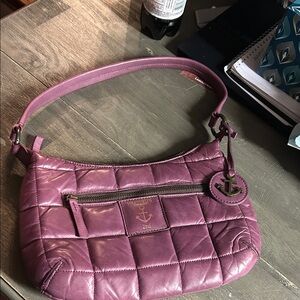 Harbour 2nd quilted leather shoulder bag in a purple